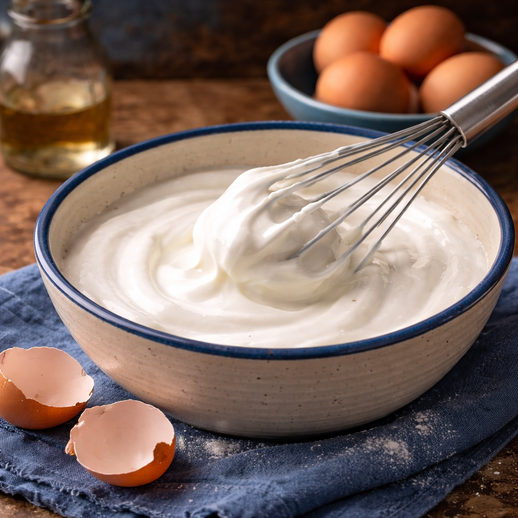 Whipped egg whites showing structure and texture