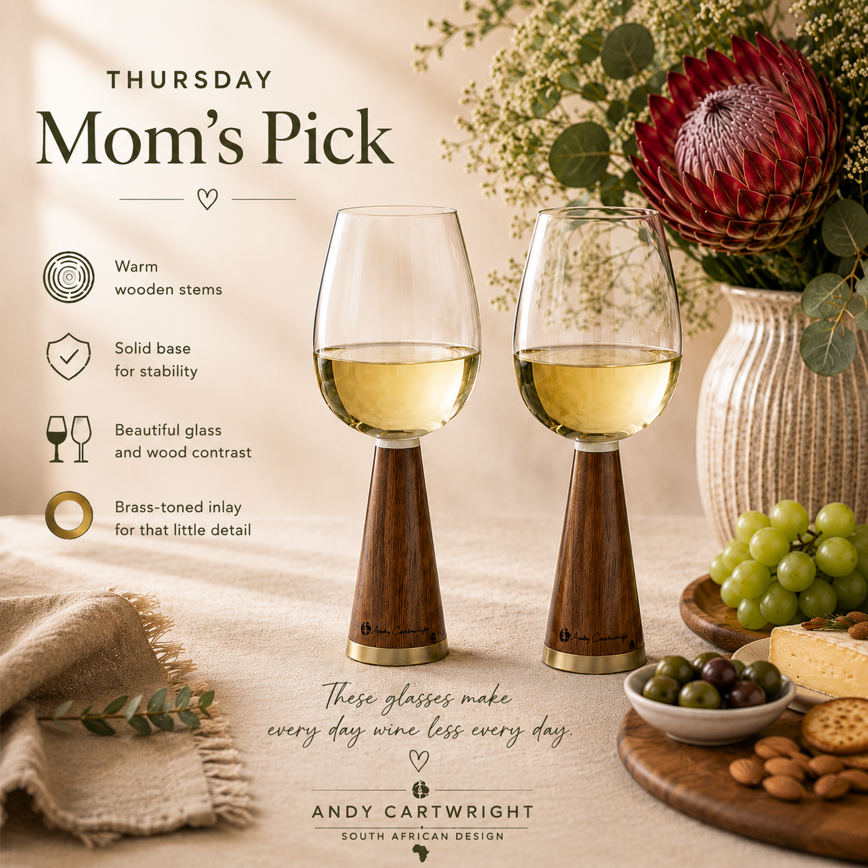 Women's Day | Andy Cartwright Wine Glasses
