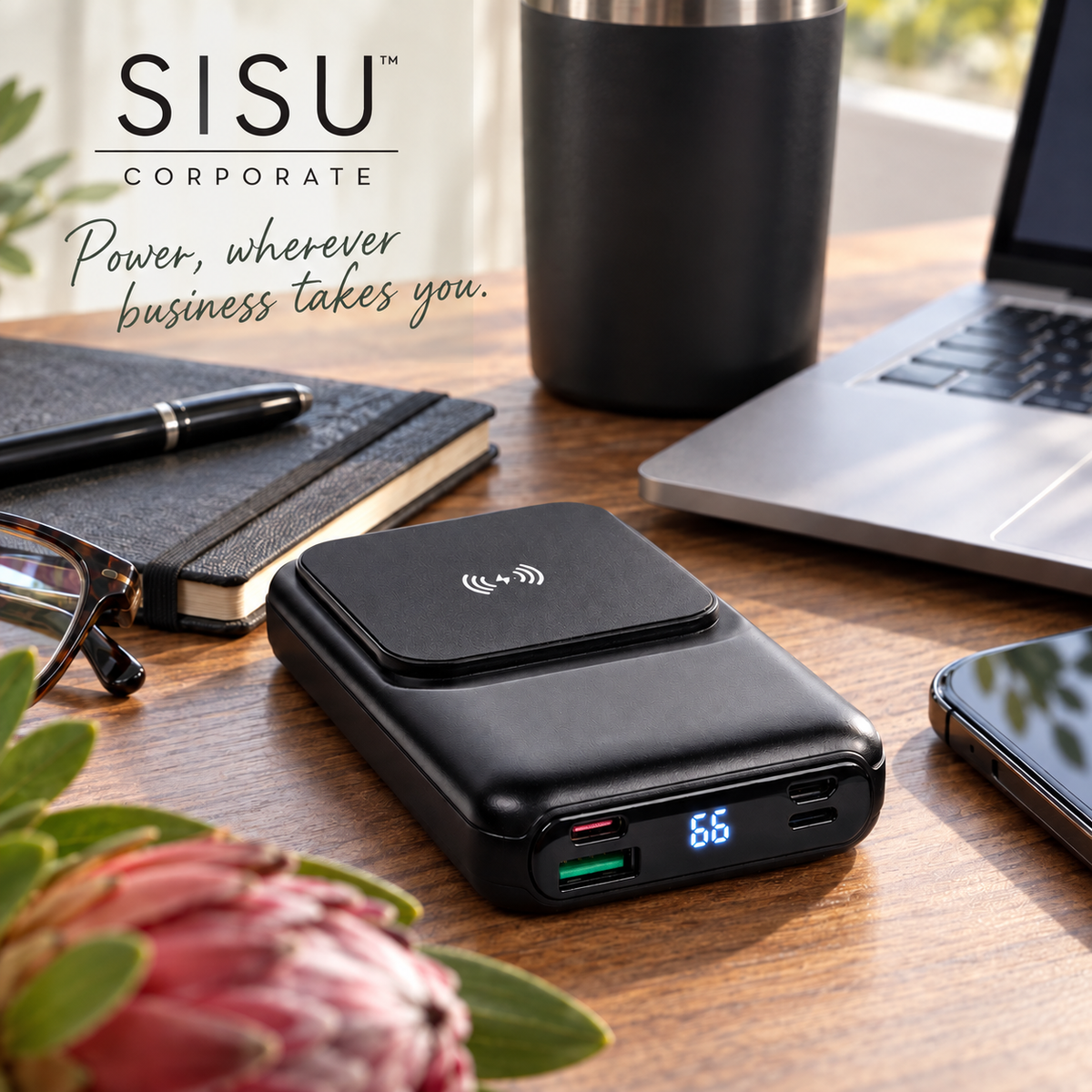 SISU Corporate | Swiss Cougar Argos Fast Charge Wireless Charging Magnetic Power Bank 10 000mAh