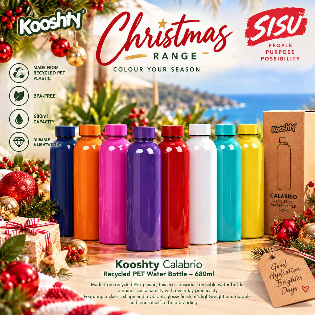 Christmas @ SISU | Kooshty Calabrio Recycled PET Water Bottle – 680ml