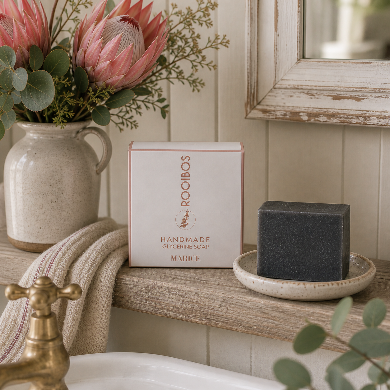 Maricé's Rooibos Glycerine Soap - with Activated Charcoal