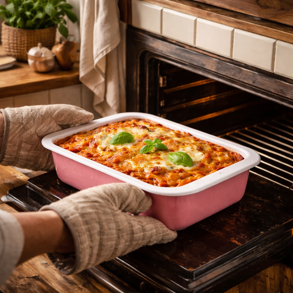 Retro Pink Casserole Dish