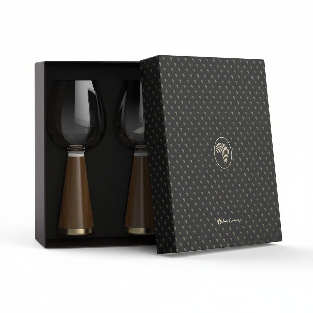 Wine glasses in box